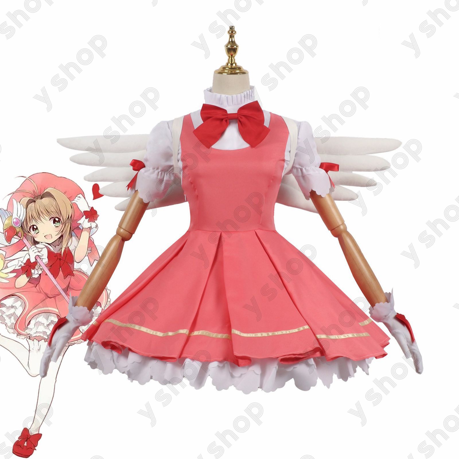 カードキャプターさくら 木之本桜 きのもとさくら 紅白の戦闘服 コスプレ衣装 cosplay イベンド 撮影 変装 仮装 ハロウィン プレゼント お盆 クリスマス 贈り物 年会 学園祭 文化祭 舞台コスプレ 子供用