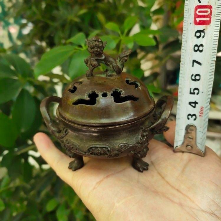 宣徳三足炉 香炉 茶道具 香道具 工芸品 美術品 置物 瑞獣三