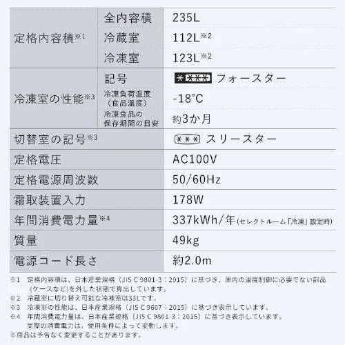 右開き 自動霜取り