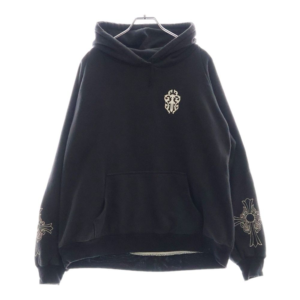 CHROME HEARTS クロムハーツ OLD SWTSHRT PLVR モデル クロス ダガープリント サーマル裏地プルオーバーパーカー ブラック