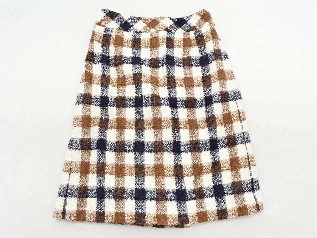 Aquascutum アクアスキュータム モヘア混 チェック 巻き ラップ