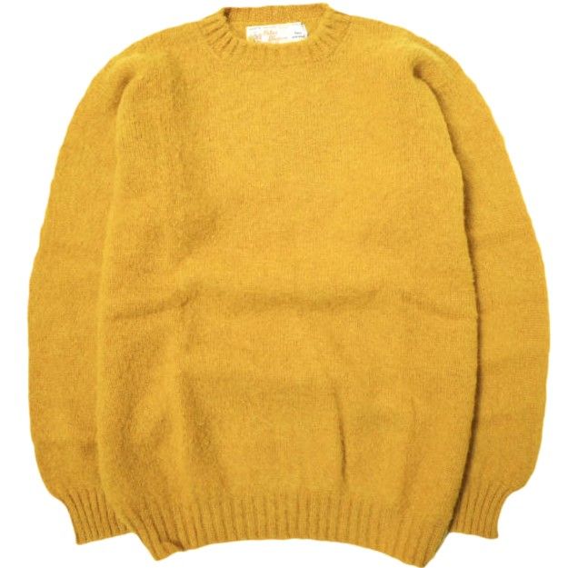 PETER BLANCE ピーターバランス ピーターブランス スコットランド製 Shaggy Crew Neck Pullover シャギークルーネックニット 44 L MUSTARD セーター プルオーバー トップス g22344