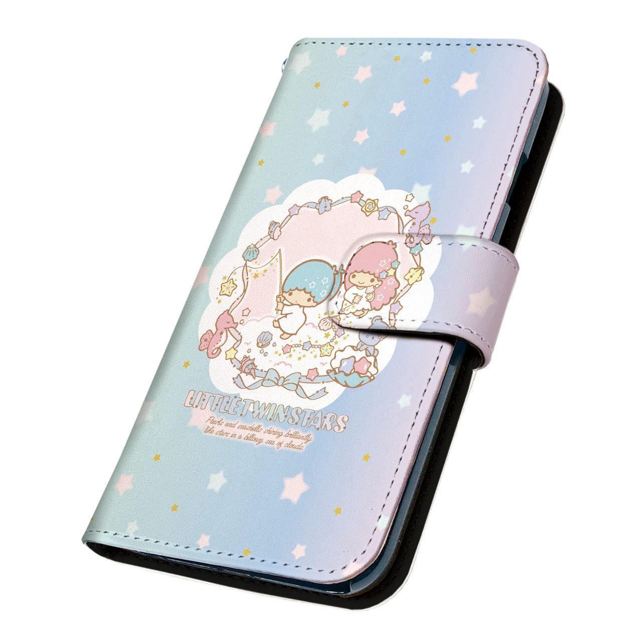 サンリオ 正規品 キキララ Galaxy A30 SCV43 ケース 手帳型 スマホケース [デザイン:11.テディとくものうみ/マグネットハンドあり] SANRIO リトルツインスターズ galaxya30 ギャラクシー scv43