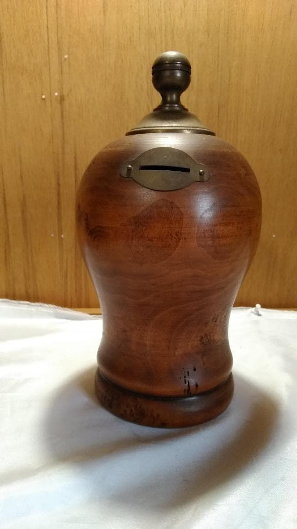 ビンテージ アンティーク イタリア製 木製 貯金箱 S