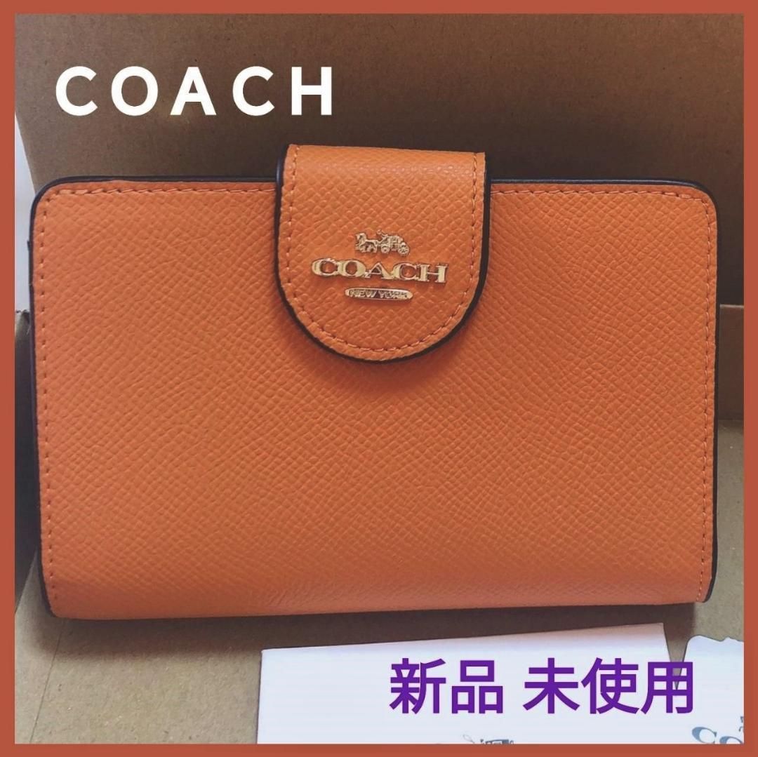 COACH コーチ ☆ 新品 ☆ 折り財布 オレンジ レディース 小物 財布