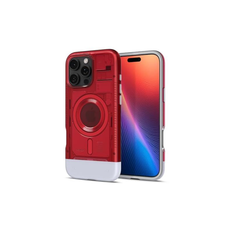 Spigen iPhone 16 Pro Max ケース MagSafe対応 マグネット搭載 米軍MIL規格 クラシック・C1・マグフィット ACS08020 (ルビー)