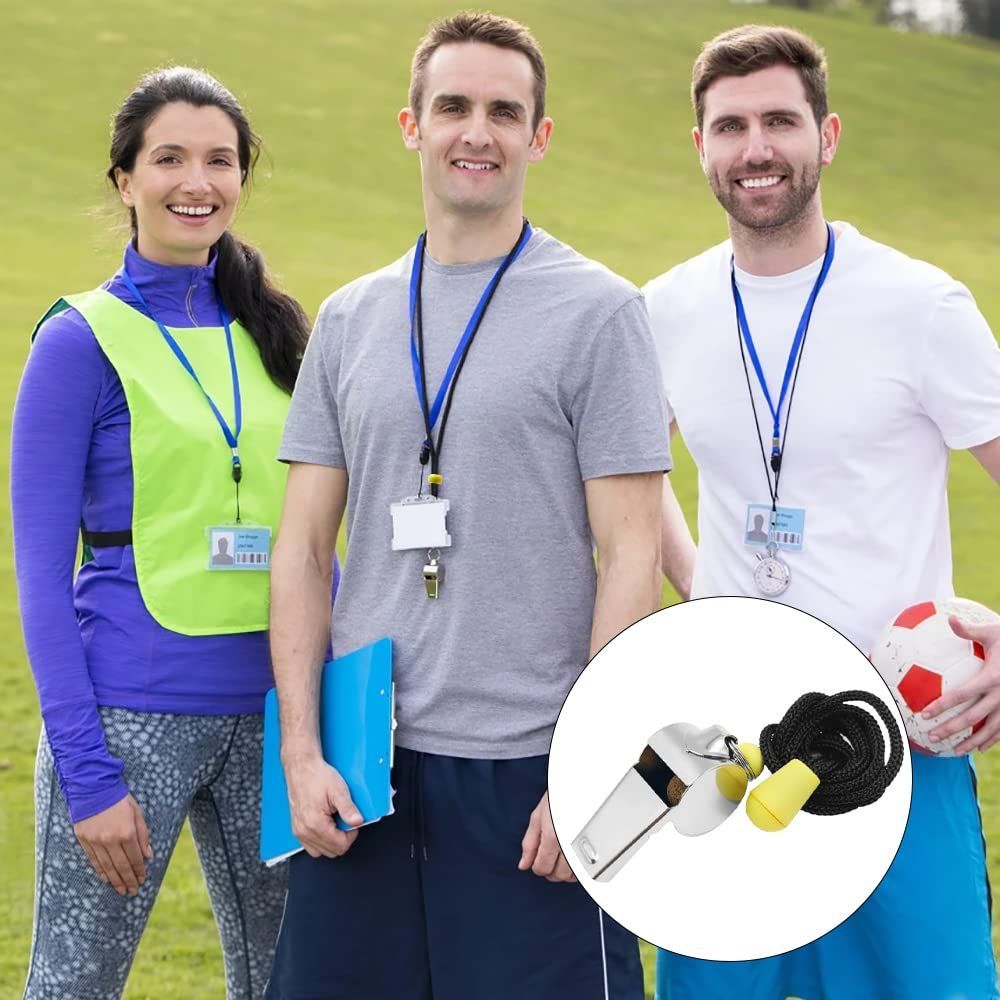 人気商品 緊急用ホイッスル プラスチック 教師用 金属製 子供用 ストラップ付き コーチ 審判用ホイッスル ホイッスル トレーニングホイッスル 8個 FineGood