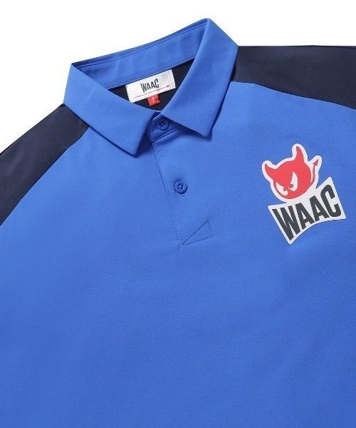 WAAC MENS プレイヤーズエディション 配色ポロシャツ ブルー×ネイビー-