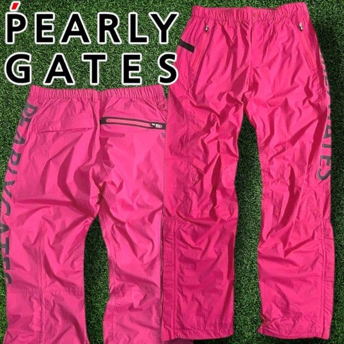 PEARLY GATES パーリーゲイツ ゴルフ 撥水×防風 Nyドビー シャドー千鳥柄 ストレッチ パンツ レインウェア ゴルフウェア 053-2989301 定価2.7万 ピンク ▲030▼51015w05 12,210円