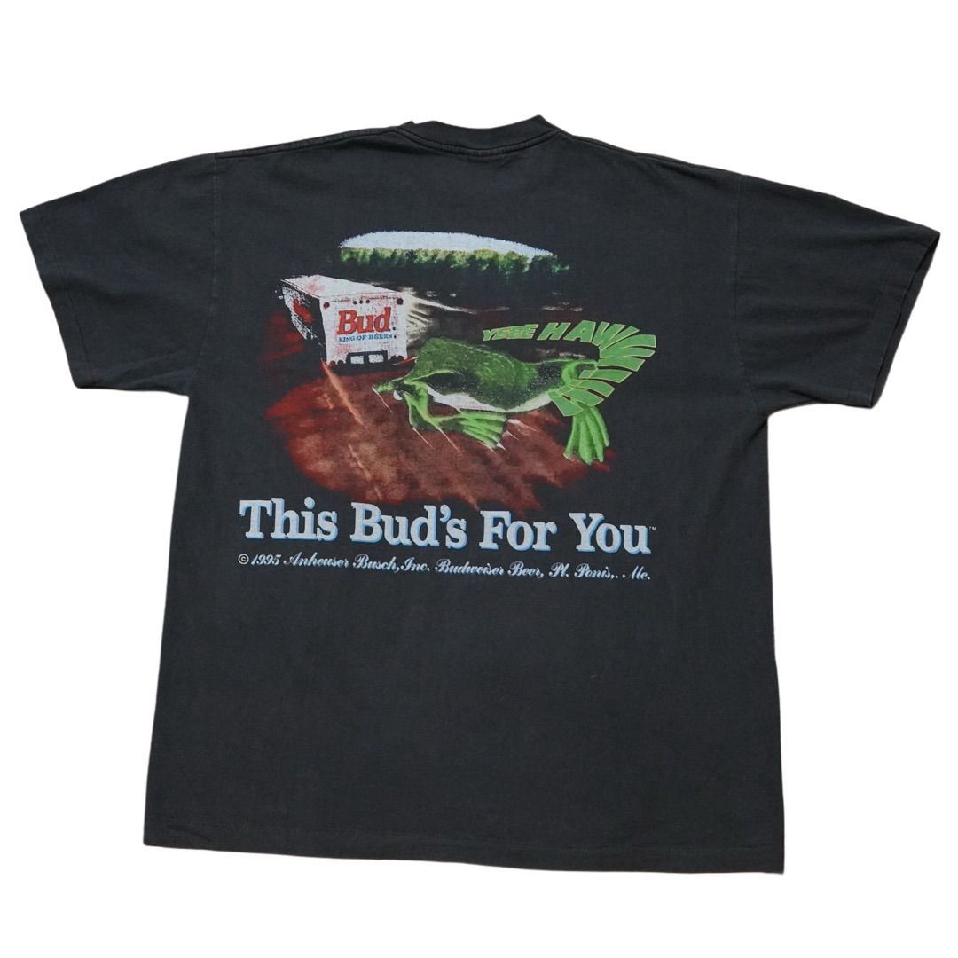 90's Budweiser SPORTS ビッグシルエット 薄手 メッシュ ホッケーシャツ L～XL位 イエロー バドワイザー スポーツ ビールBUD SPORT/ BUDWEISER/バドワイザー メッシュフットボールTシャツ 90年前後