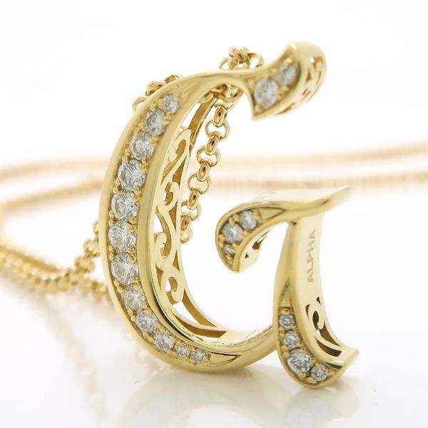 ゆきざき ノンブルアルファ イニシャル S k18ホワイトゴールド セット