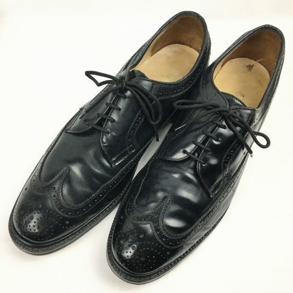 試着交換OK！Vintage 品　JARMAN/ジャーマン　ロングウイングチッップ　ビジネスシューズ〈黒/BLACK/ブラック〉size11M　28.5-29.0程度/メンズ/菅NO.ZH-60 試着交換OK！Vintage 品 JARMAN/ジャーマン ロングウイングチッップ
