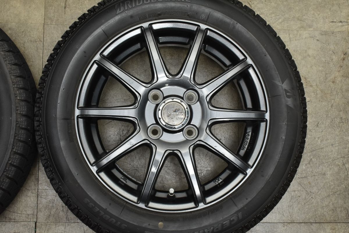 【良好品】VATRRA 14in 4.5J +45 PCD100 ブリヂストン アイスパートナー2 155/65R14 ピクシス N-BOX デイズ モコ サクラ ワゴンR タント