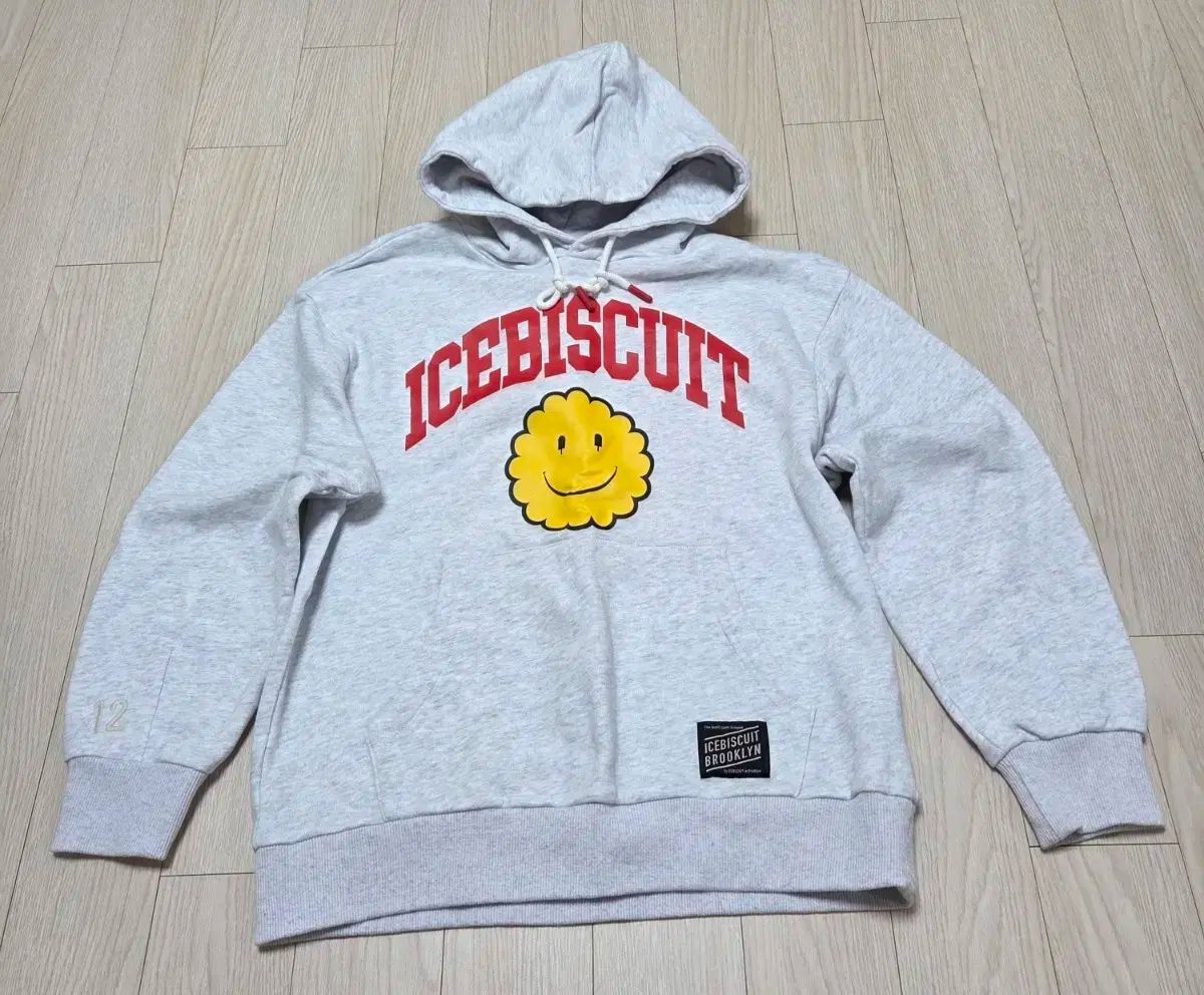 アイスビスケット スマイル フード付きTシャツ グレー