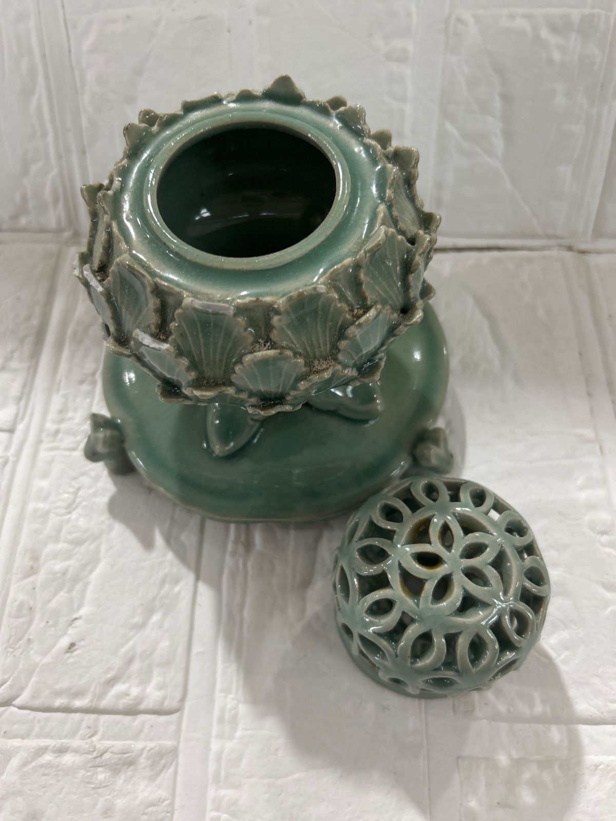 香の壺 香炉 高麗青磁 海青作 骨董品 コレクション - メルカリ