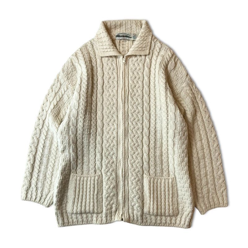 産地直送 アイルランド製 aran crafts フィッシャーマンニットL