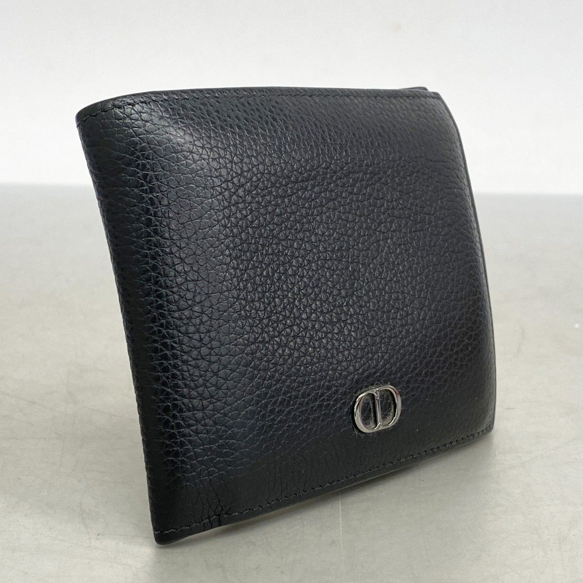 5ie5757 クリスチャンディオール 財布 CDアイコン レザー ブラック シルバー金具 メンズ