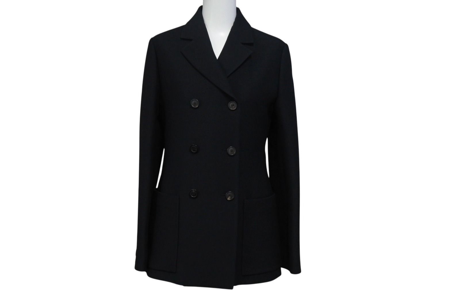 CHRISTIAN DIOR クリスチャンディオール ダブル バージャケット 8E21211A1166 ウール シルク ブラック サイズ36 4b003293