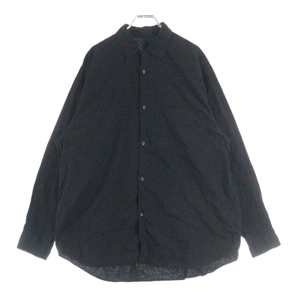 COMOLI コモリ 24AW KHADIコットン Wレイヤーコモリシャツ 長袖ボタンダウンシャツ ブラック A03-02006