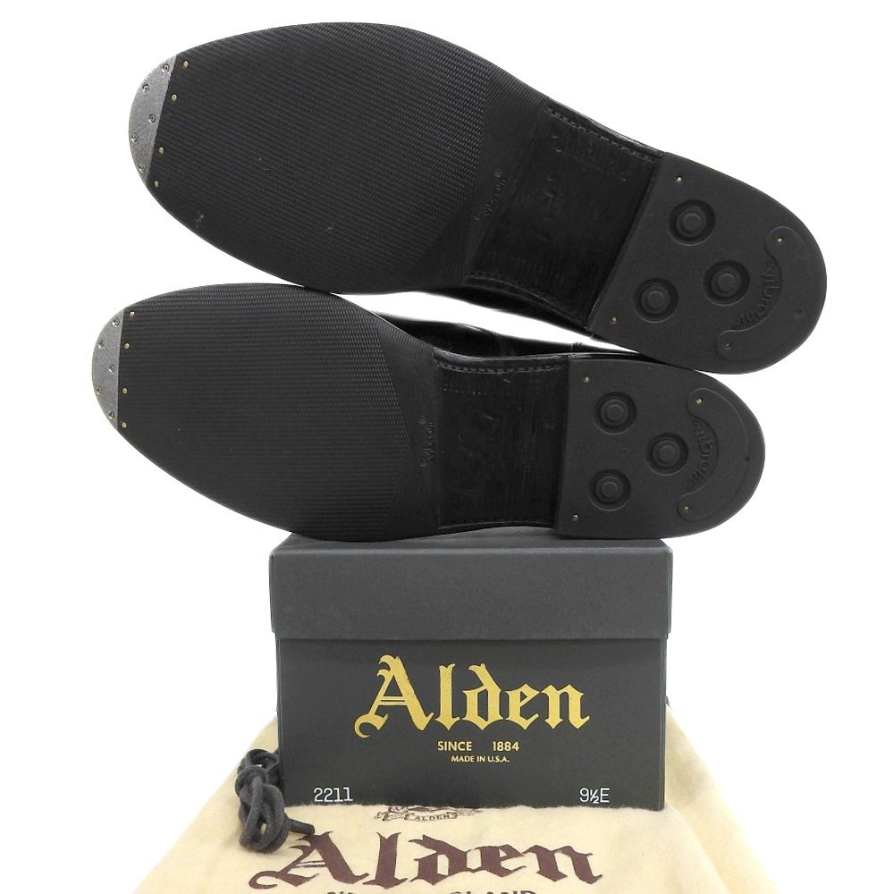 Alden オールデン 美品 Alden オールデン nst 2211 コードバン Vチップシューズ メンズ ブラック 9 1/2 9 1/2