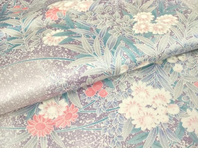 平和屋着物▽小紋 単衣 草花間道 洗える着物 AAAU8642fy