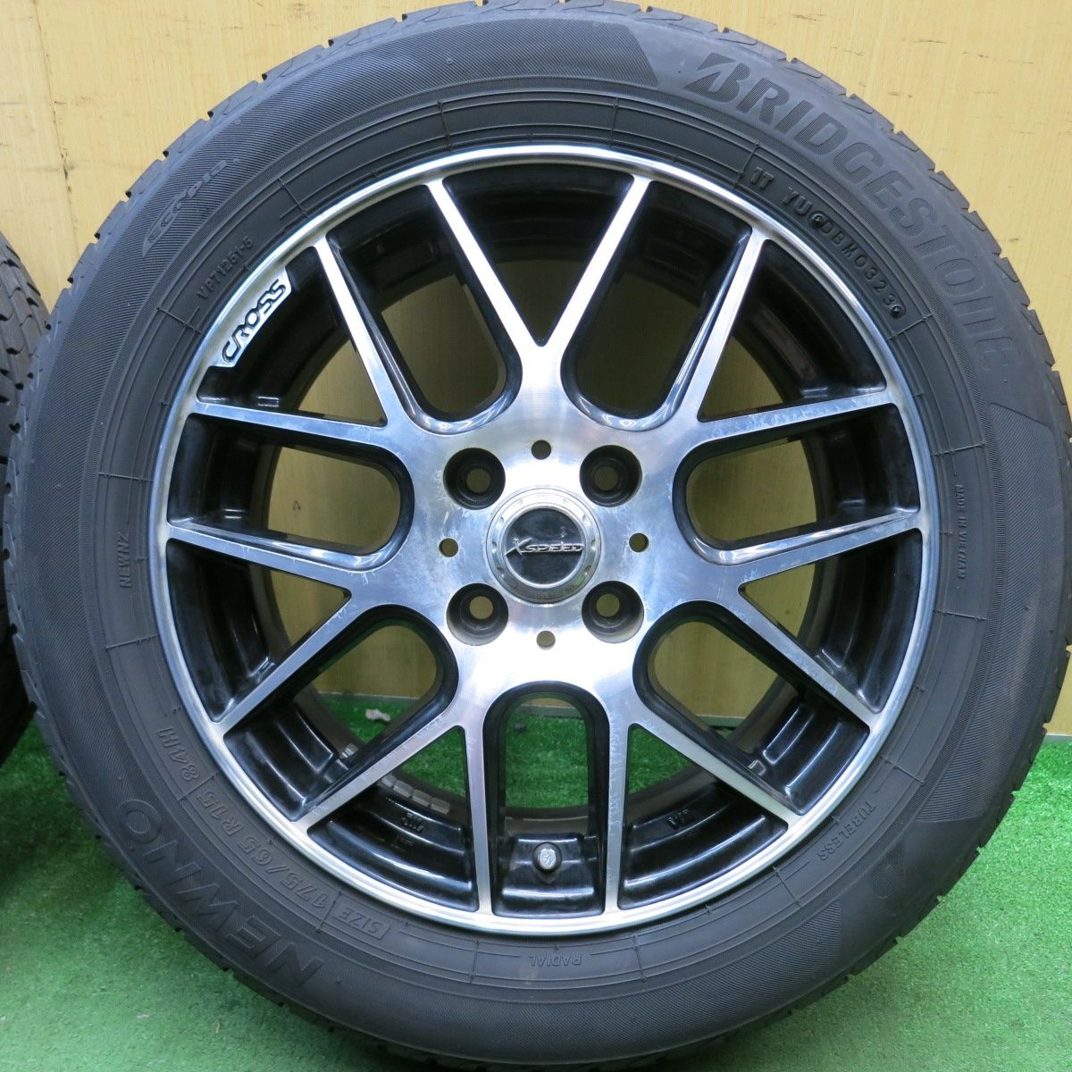 バリ溝 23年 8.5分 175 65R15 ブリヂストン NEWNO X CROSS SPEED クロススピード 15インチ ニューノ PCD100 4H 5092704HAノ