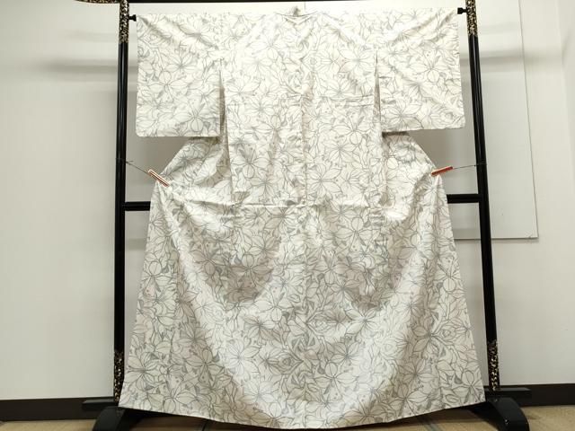 平和屋着物●本場大島紬　9マルキ　枝花文　正絹　逸品　CABD9251gh 平和屋着物○本場大島紬 9マルキ 泥染め 菱花文 久野織物謹製 証紙付き