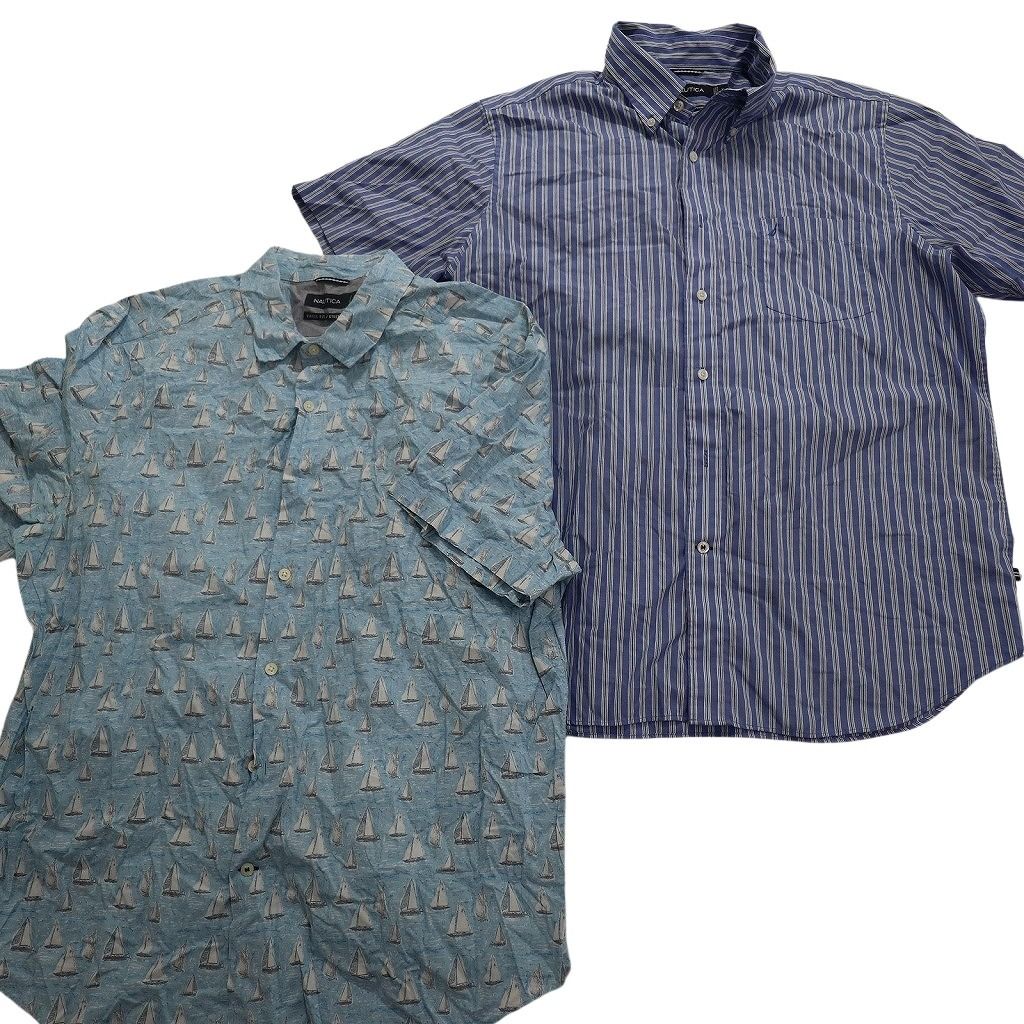 シャツ 古着 90s NAUTICA ノーティカ 総柄 USA 極美品 M 半袖 送料無料』NAUTICA ノーティカ ヨット柄長袖シャツ 90s 総柄