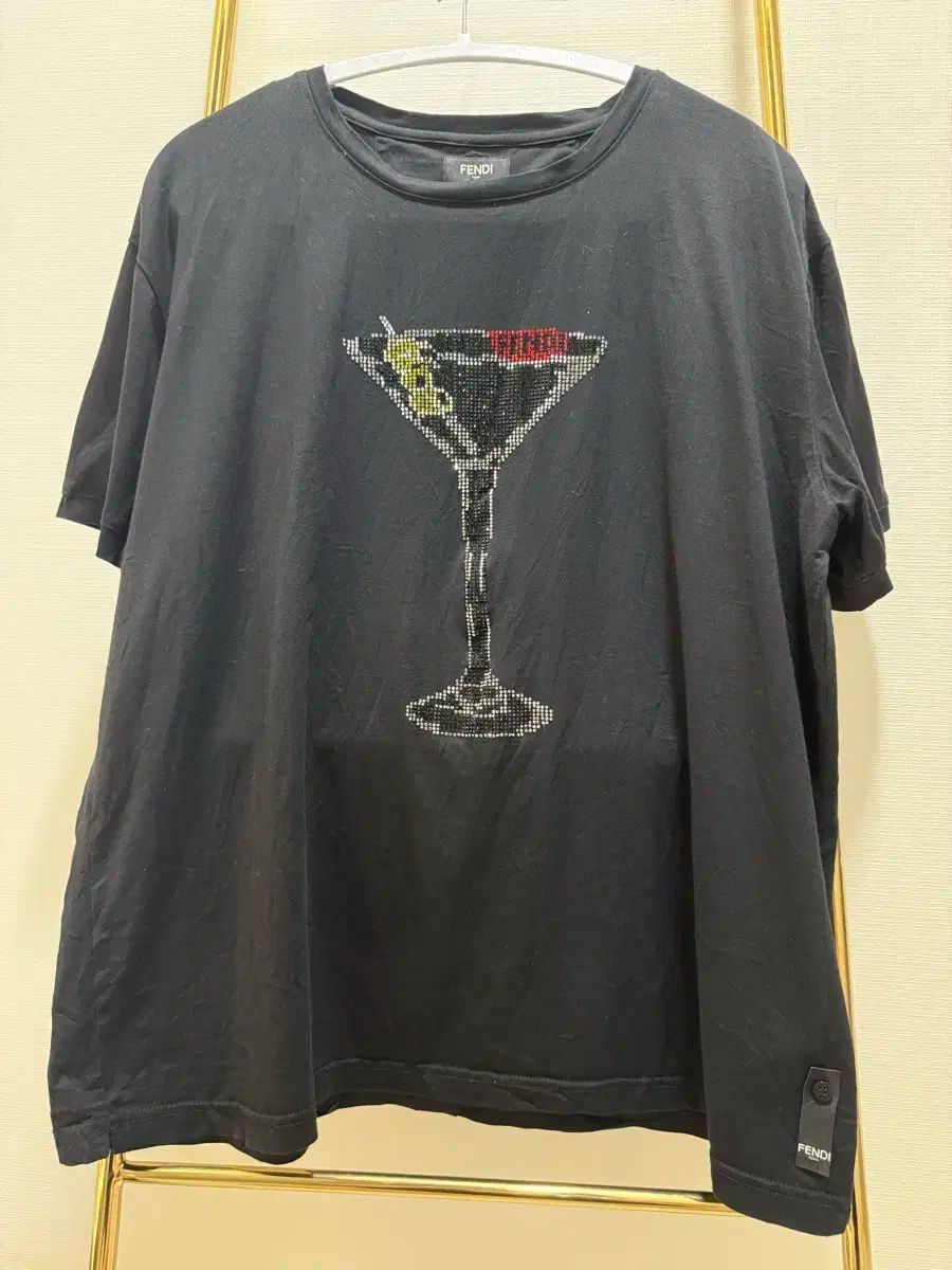FENDI フェンディ 黒 マティーニ カクテル 半袖 Tシャツ