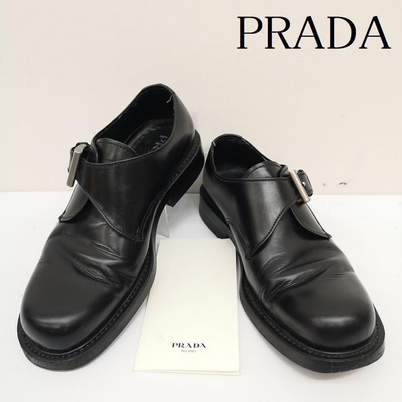 PRADA プラダ 革靴 モンク スクエア ドレス レザー シューズ 5 1|2