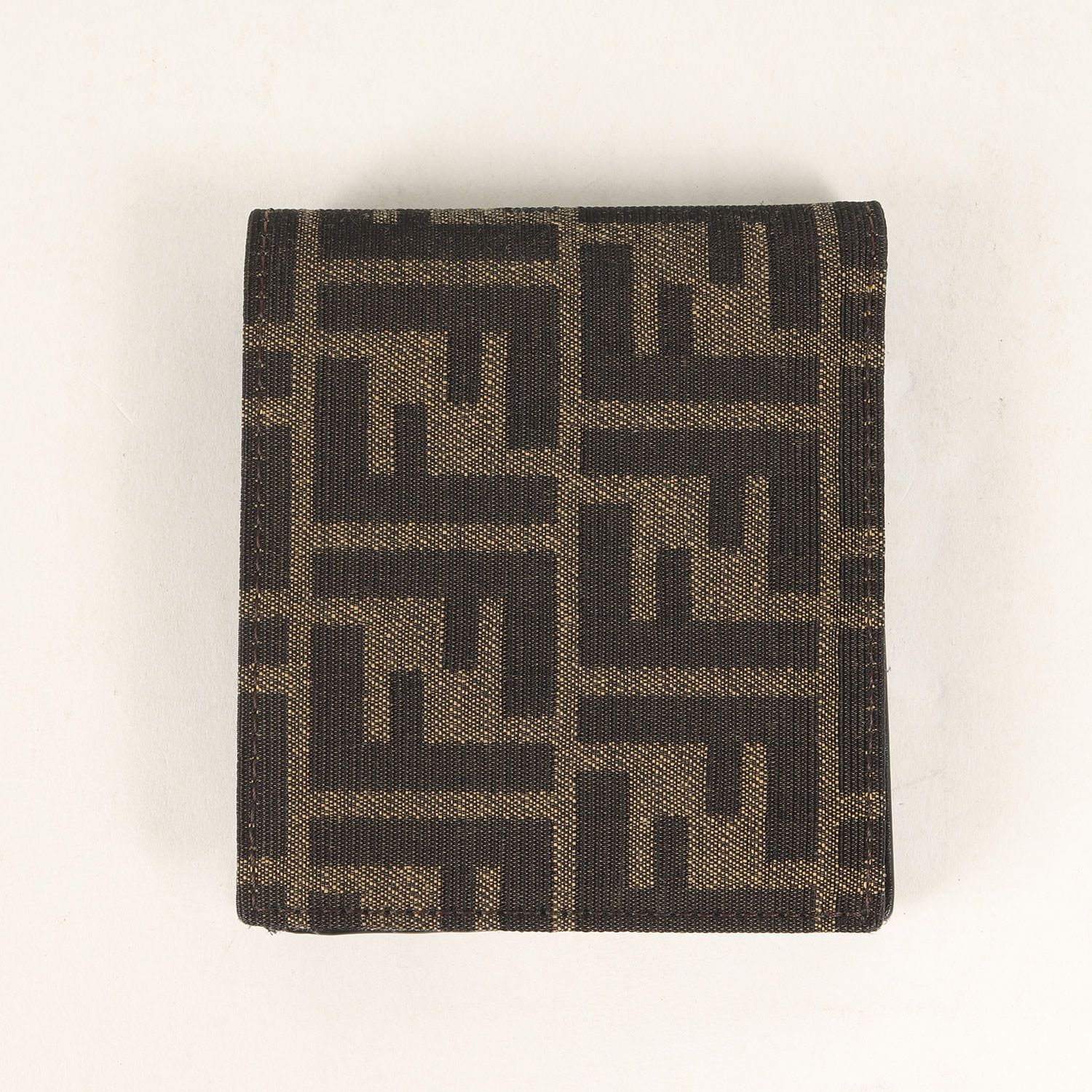 美品】FENDI フェンディ ズッカ ジャガード キャンバス レザー 札入れ  