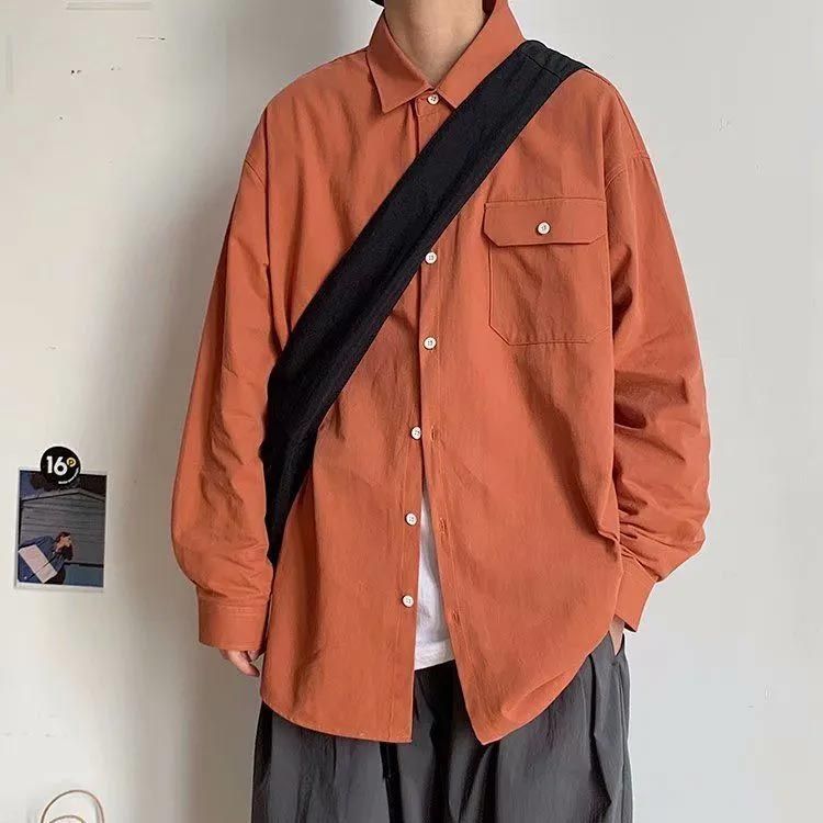 シャツ メンズ 長袖 カジュアル ビッグシルエット ゆったり ロングシャツ 細身 タイト 長袖シャツ ジャケット テーラード 防風 無地 コート 秋 アウター 韓国 春服 春 おしゃれ 薄手 yunban 506