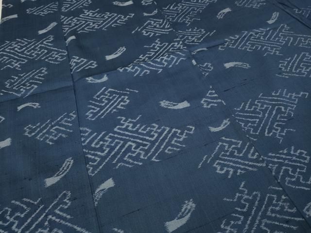 平和屋着物▽上質な紬 単衣 紗綾形吉祥文 正絹 逸品 CAAW3112ut