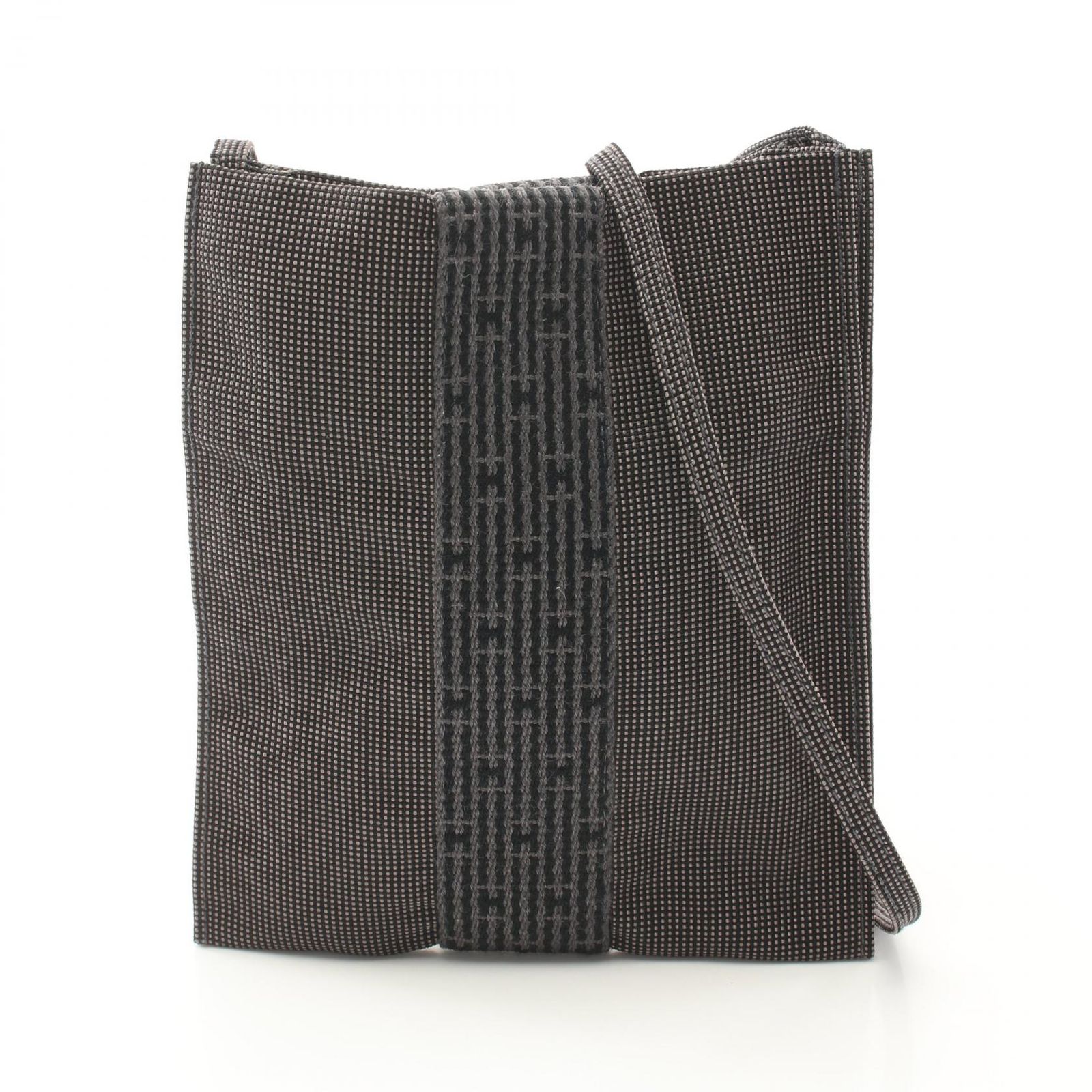 エルメス HERMES ショルダーバッグ エールライン ポシェット グレー キャンバス エールラインポシェット レディース Used A