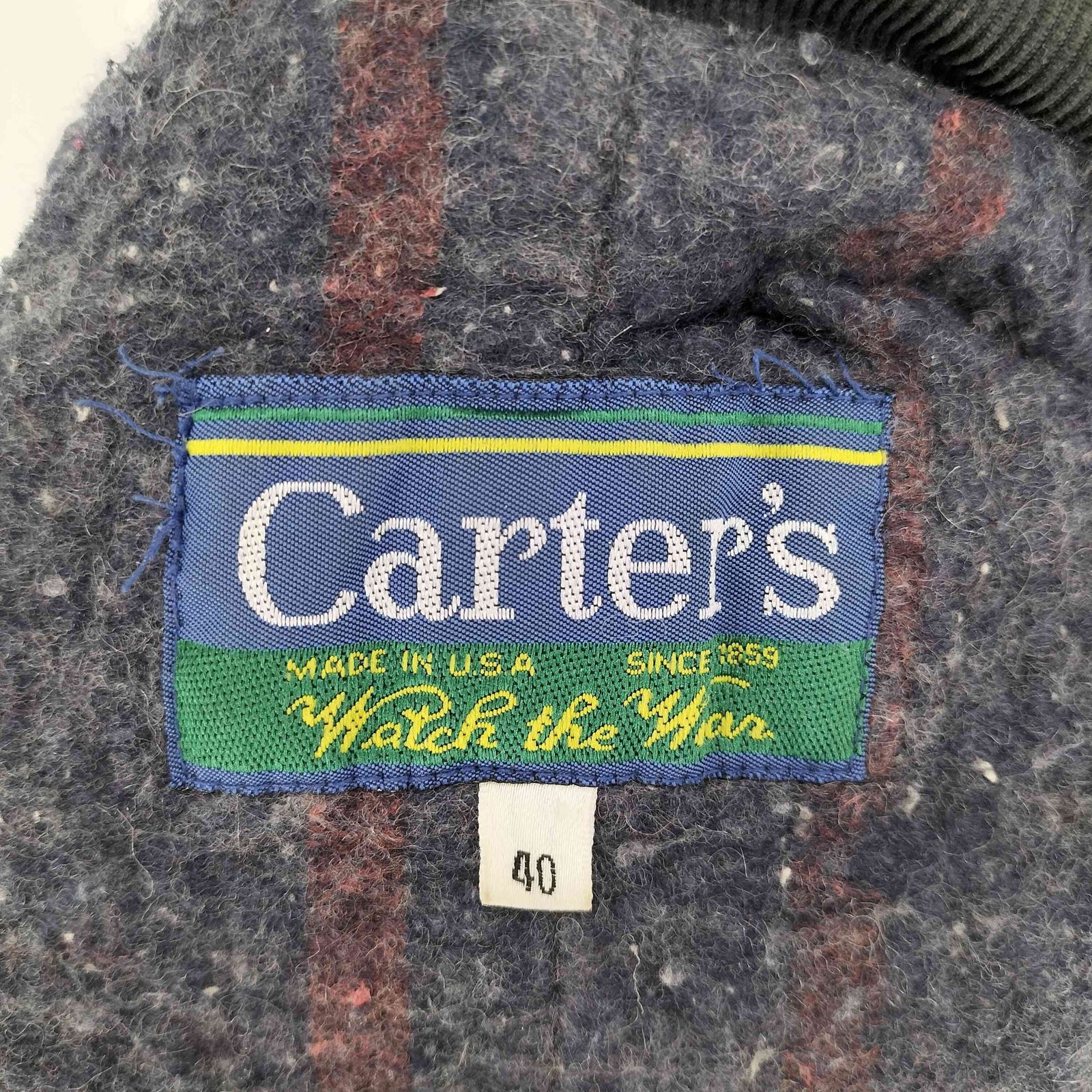 カーターズ carters 70-80S USA製 列車タグ 裏地フリース 襟