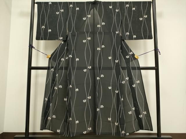 平和屋着物＊夏物 色無地 絽 芝紋紗 葡萄茶色 洗える着物 AAAZ2010st