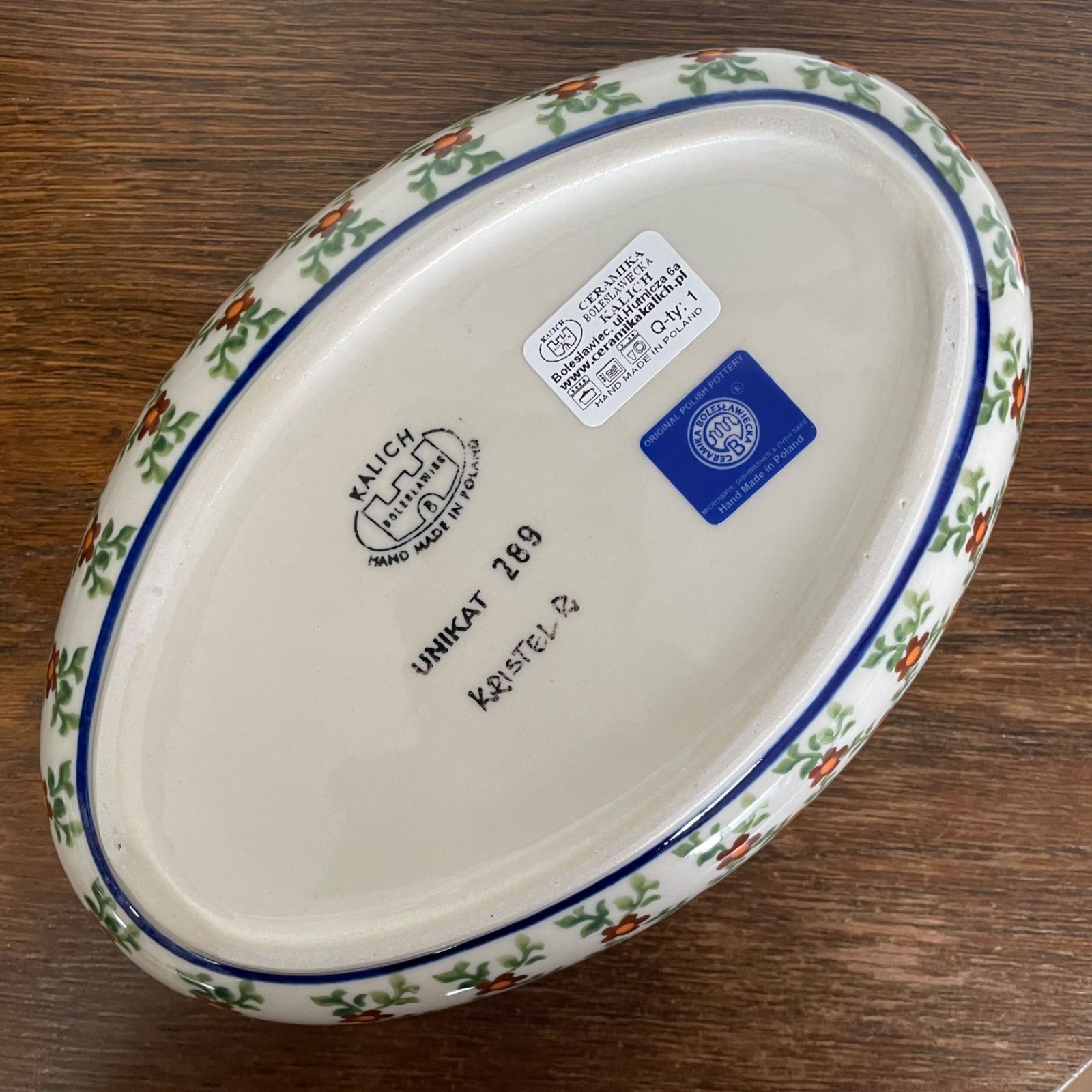 【未使用】ポーリッシュポタリー　オーバル皿　大 ポーリッシュポタリー 新品 オーブン皿オーバル中