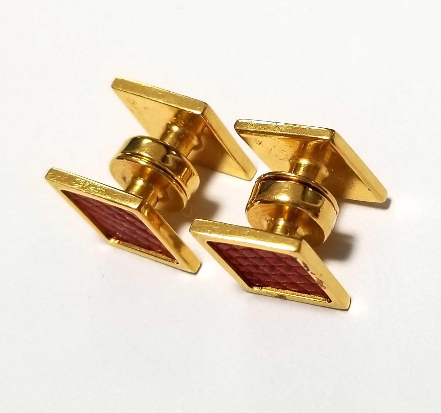 エルメス HERMES リザード カフス GP ゴールド×レッド（エルメス 