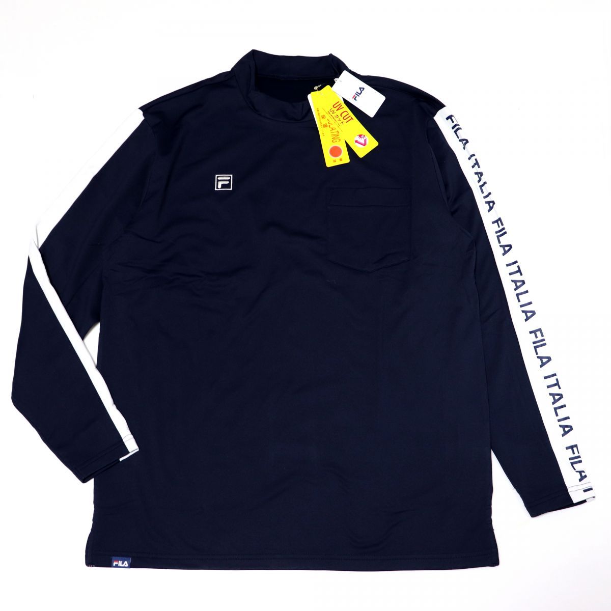 FILA - 新品●FILA GOLF● 裏起毛 ハーフジップ長袖シャツ UVカット Mサイズ FILA GOLF フィラゴルフ 裏起毛 ジオメトリープリント ハーフ