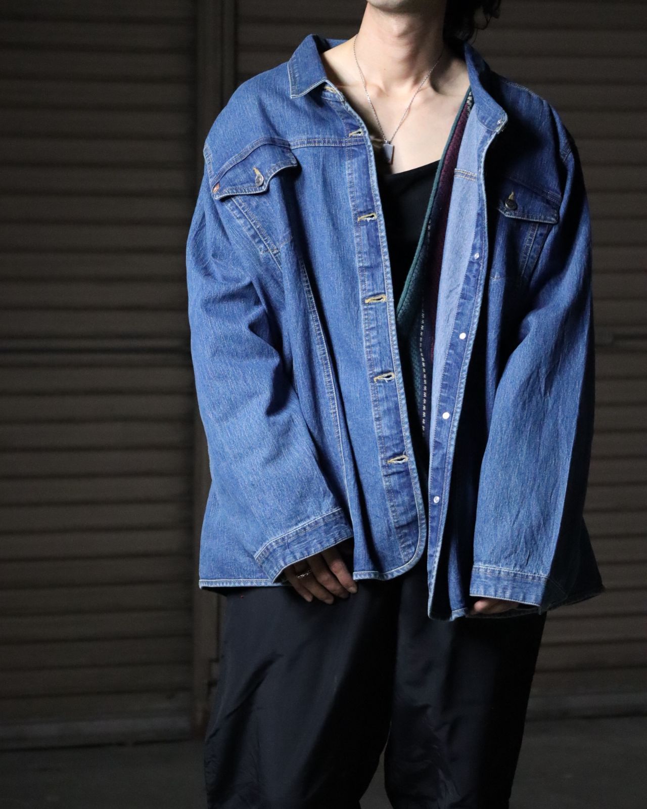 box silhouette super oversized denim coverall xxxxxl 90s 00s