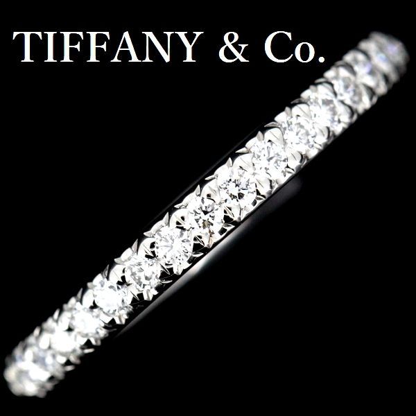 ティファニー ソレスト ダイヤモンド バンド リング 19P Pt950 3.5号