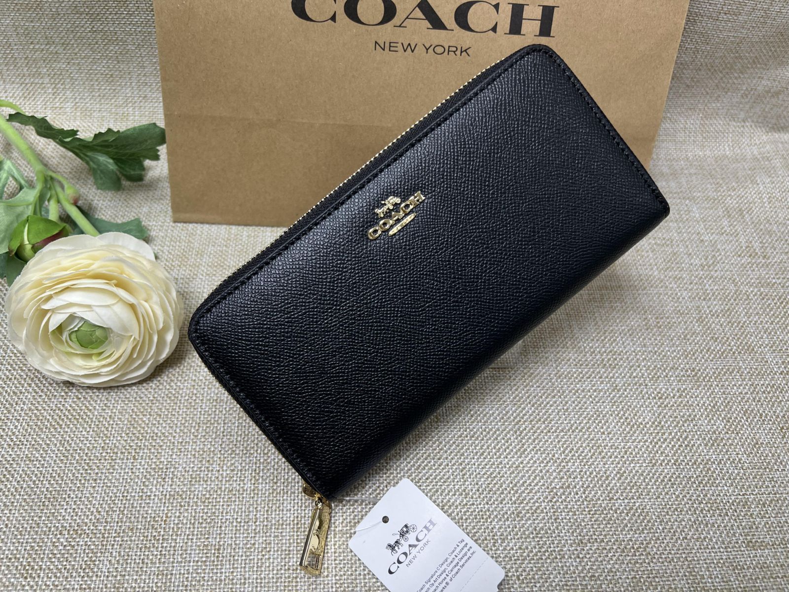 コーチ COACH 財布 長財布 アラウンド ウォレット クロスグレーン ...