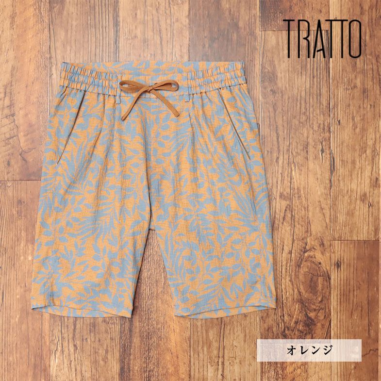 春夏/TRATTO/88cm/イージー ハーフパンツ 撥水 通気性 ストレッチ◎ ボタニカル柄 リゾート 短パン 新品/紺/ネイビー/ic319/ 春夏/TRATTO/88cm/イージー ハーフパンツ 通気性 ストレッチ