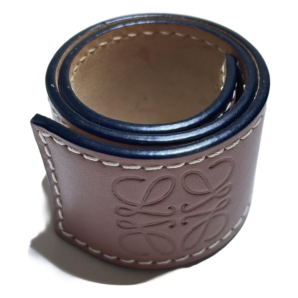 LOEWE(ロエベ) ブレスレット美品  スラップ ブレスレット スモール 119.19.336 タン(ブラウン)
