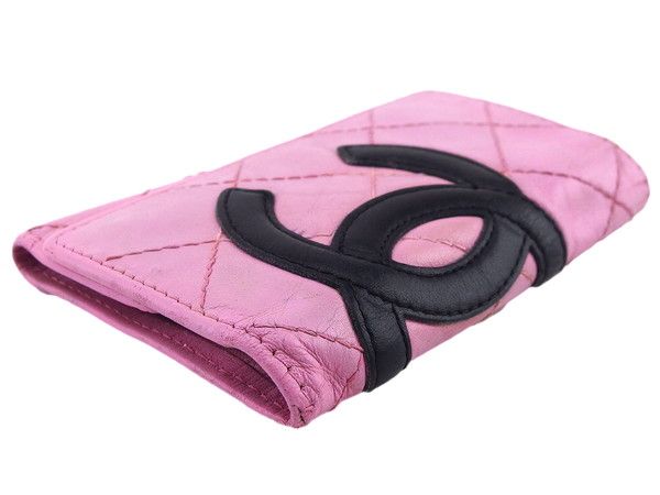 シャネル CHANEL キーケース カンボンライン ピンク×ブラック