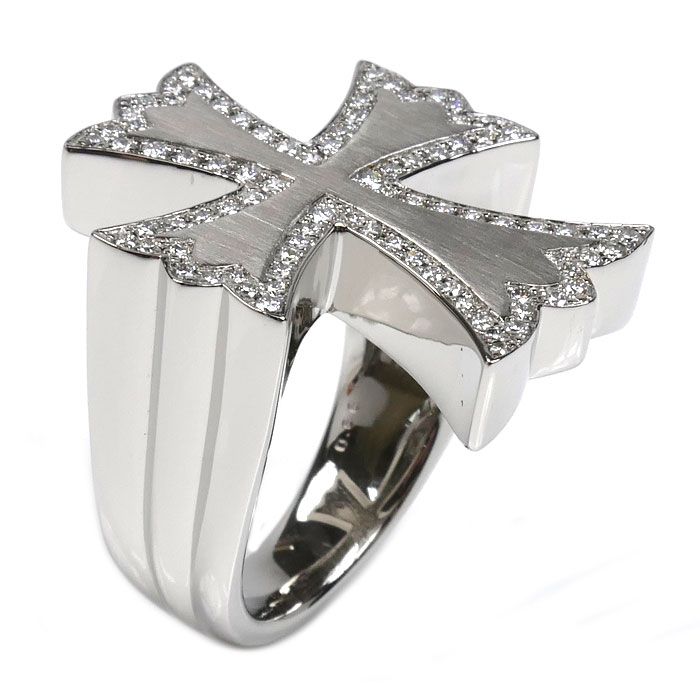 Pt950プラチナ クロス ダイヤ リング 指輪 ダイヤモンド0.66ct 18.5号 28.9g レディース