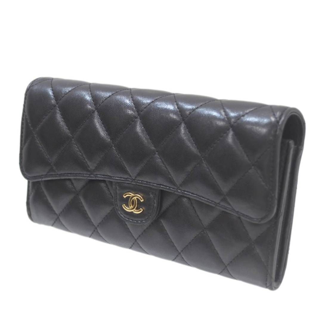 CHANEL シャネル ラムスキン 長財布 ブラック 黒　フランス製 1005.jpg