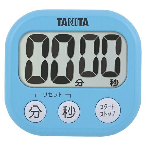 （まとめ） キッチンタイマー タニタ でか見えタイマー アクアミントブルー TD-384-BL 4904785538498 1個【×5セット】
