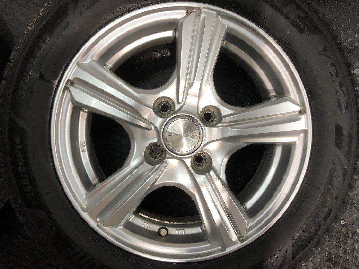 【BS BRIDGESTONE BLIZZAK VRX3 165/65R14】スタッドレス【DUNLOP VIOLENTO 14インチ 5J4HPCD100+39】タンク ルーミー等　(STD003) BS BRIDGESTONE BLIZZAK VRX3 165/65R14】スタッドレス【DUNLOP