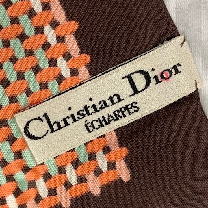 美品 Christian Dior ディオール ロゴ 総柄 シルク100